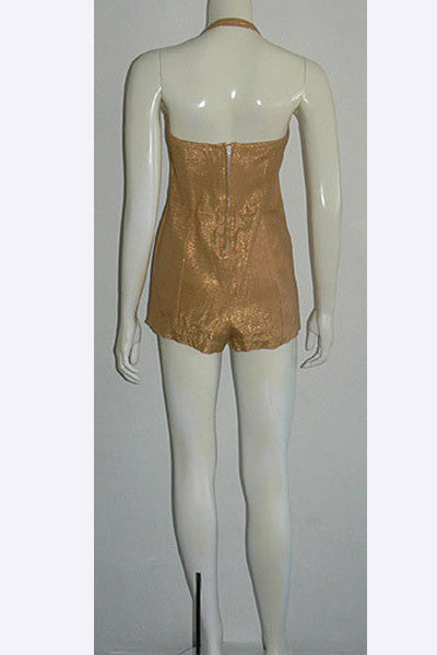 1950s Nettie Rosenstein Gold Lame' Swimsuit