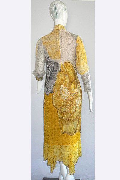 1970s Hanae Mori Beaded Dress