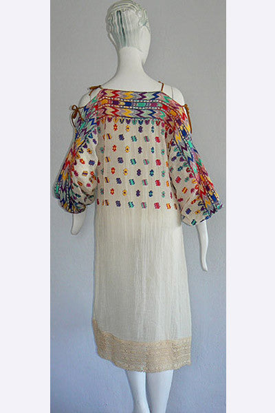 1970s Giorgio Sant Angelo Embroidered Dress