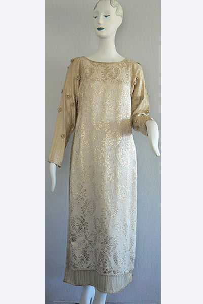 1970s Geoffrey Beene Gold Lame' Tunic Dress Swank Vintage 1970s Geoffrey Beene Gold Lame' Tunic Dress Swank Vintage