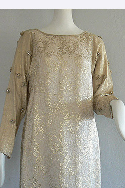 1970s Geoffrey Beene Gold Lame' Tunic Dress