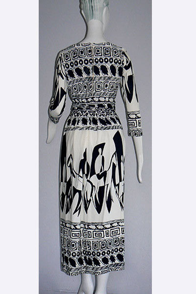 1960s Orsini - I. Magnin Black & White Print Dress