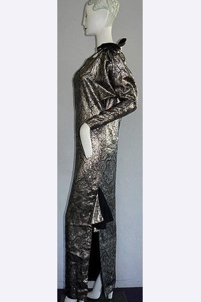 1980s Bill Gibb Gold Lame' "Bronze Age" Dress