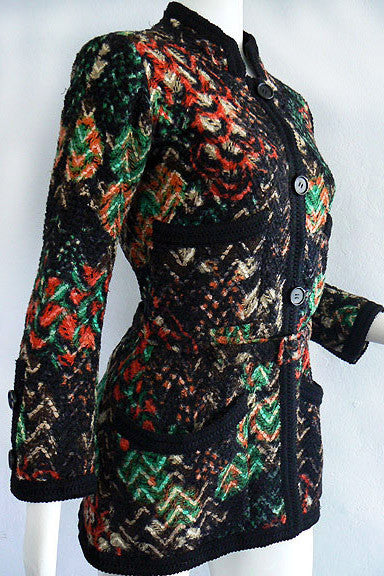1960s Coco Chanel Haute Couture Fantasy Tweed Jacket