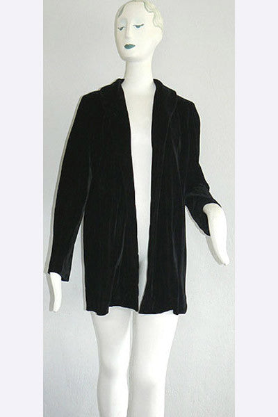 1970s Halston Black Velvet Jacket