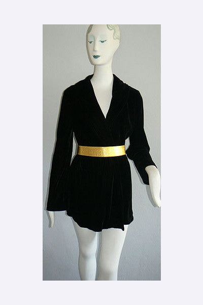 1970s Halston Black Velvet Jacket