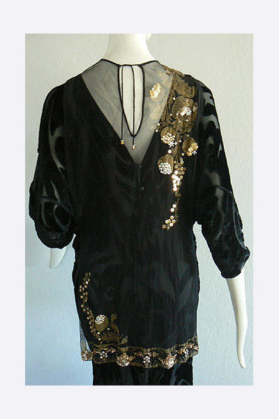 1960s - 1920s Style Stenciled Tunic