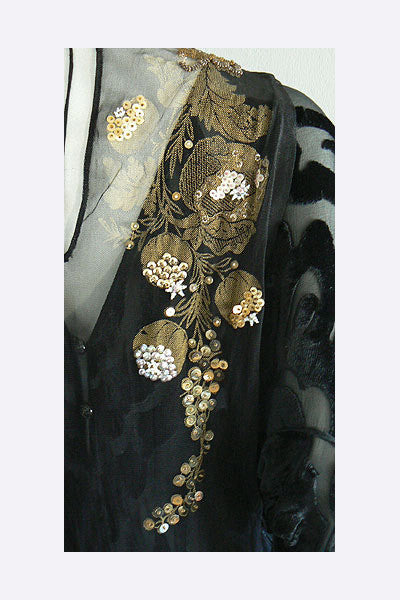 1960s - 1920s Style Stenciled Tunic