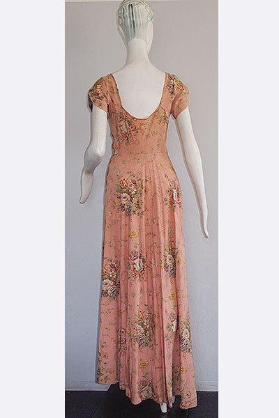1940s Floral Gown