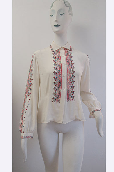 1950s Romanian Embroidered Peasant Blouse – Swank Vintage