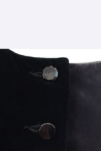 1970s Yves Saint Laurent Dark Color Block Velvet Jacket