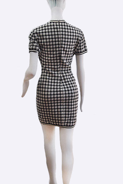 1991 ALAIA "Tati Collection" Black & White Check Dress