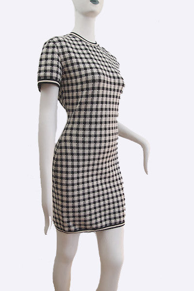 1991 ALAIA "Tati Collection" Black & White Check Dress