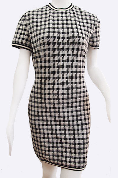 1991 ALAIA "Tati Collection" Black & White Check Dress