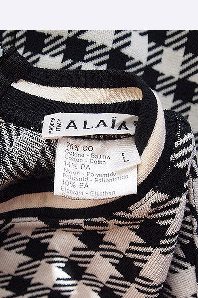 1991 ALAIA "Tati Collection" Black & White Check Dress