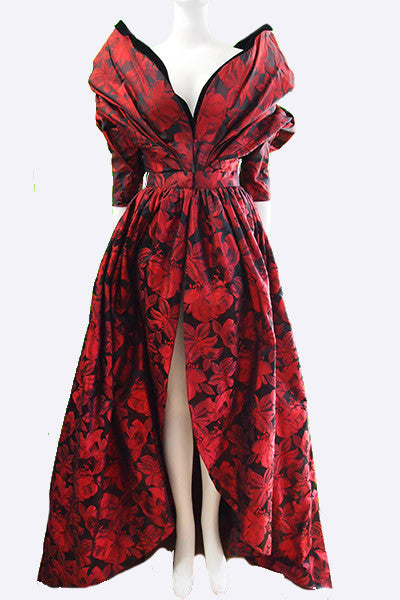 1980s Hardy Amies Couture Ball Gown Swank Vintage