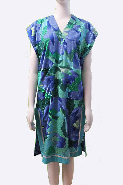 1970s Hermes Fleurs de Lotus Dress Swank Vintage 1970s Hermes Fleurs de Lotus Dress Swank Vintage