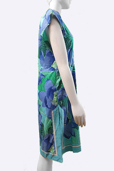 1970s Hermes Fleurs de Lotus Dress Swank Vintage 1970s Hermes Fleurs de Lotus Dress Swank Vintage