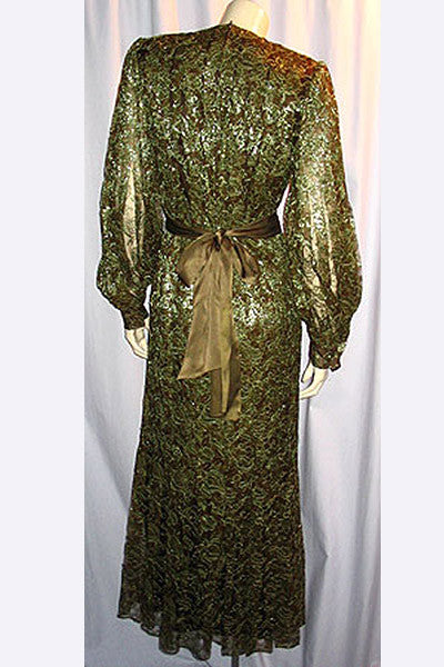 1970s Nina Ricci Lace Evening Dress