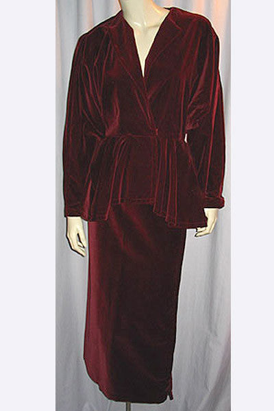 1980s Norma Kamali Velvet Suit