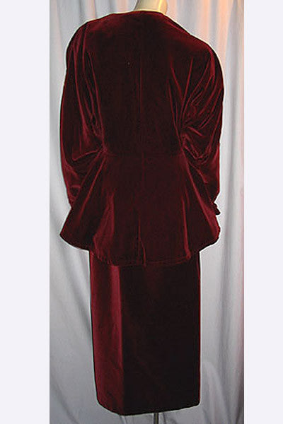 1980s Norma Kamali Velvet Suit