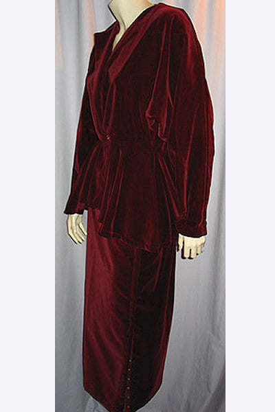 1980s Norma Kamali Velvet Suit