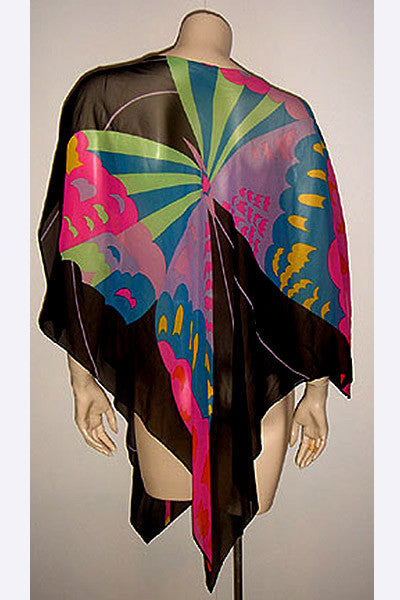 1970s Hanae Mori Butterfly Poncho