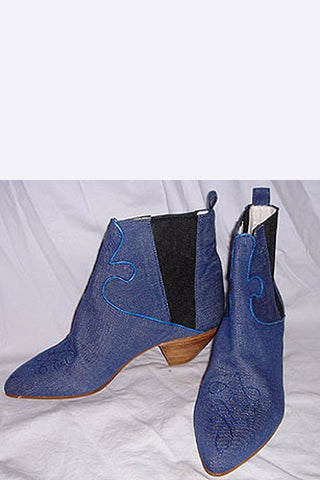 1980s Maud Frizon Denim Ankle Boots