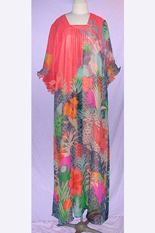1970s Hanae Mori Chiffon Gown