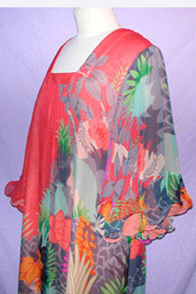 1970s Hanae Mori Chiffon Gown