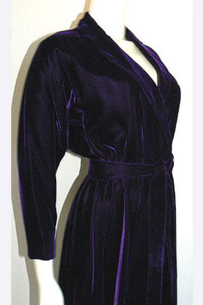 1970s Halston Velvet Wrap Dress