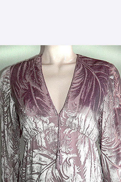 1970s Richilene Cut Velvet Dress