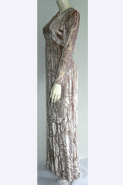 1970s Richilene Cut Velvet Dress