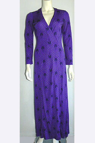 1970s Hanae Mori Deco Print Dress