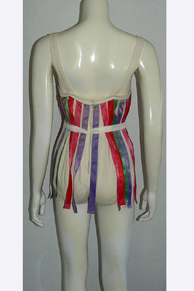 1960s Oleg Cassini Ribbon Swimsuit
