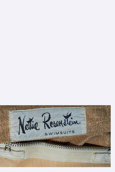 1950s Nettie Rosenstein Gold Lame' Swimsuit