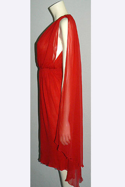 1970s Halston Red Hot Dress
