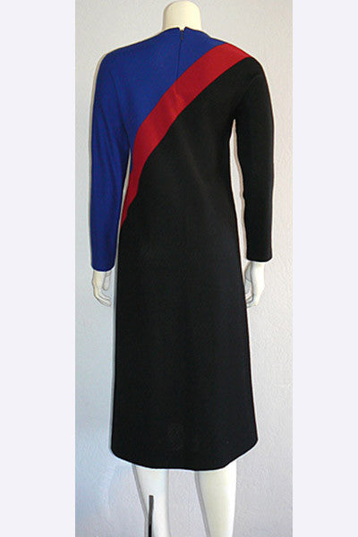 1970s Halston Wool Dress & Shawl Set