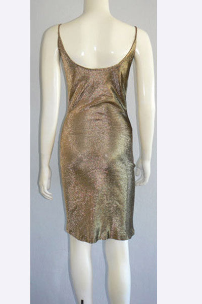 1970s Andre Van Pier Gold Lame' Mini Dress