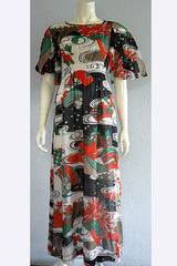 HANAE MORI vintage 花柄 ウール ワンピース US8 HANAE MORI vintage 花柄 ウール ワンピース US8 - メルカリ