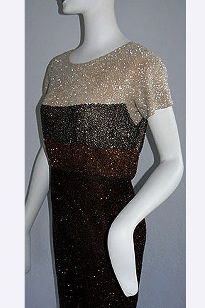 1950s Norman Hartnell Beaded Dress