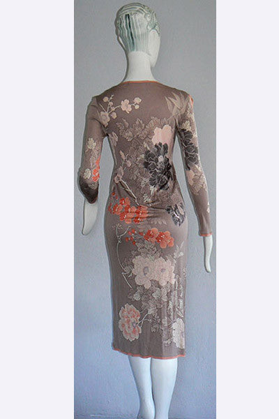 1970s Leonard of Paris Silk Jersey Floral Dress