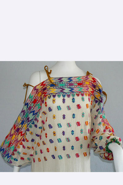 1970s Giorgio Sant Angelo Embroidered Dress