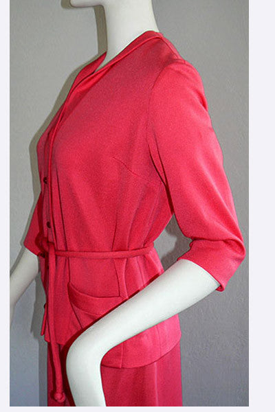 1960s Schiaparelli Shocking Pink Dress & Jacket Ensemble