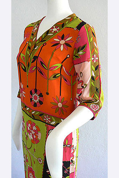 60s silk Emilio Pucci trippy dress - THRIFTWARES