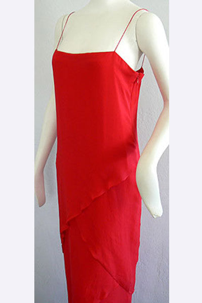 1970s Bill Blass Red Gown
