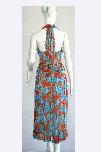 1970s Valentino Silk Floral Dress