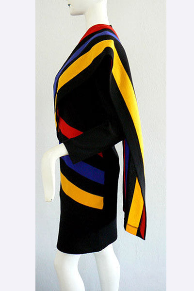 1980s Patrick Kelly Color Stripe Dress