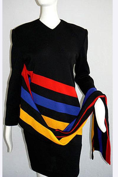 1980s Patrick Kelly Color Stripe Dress