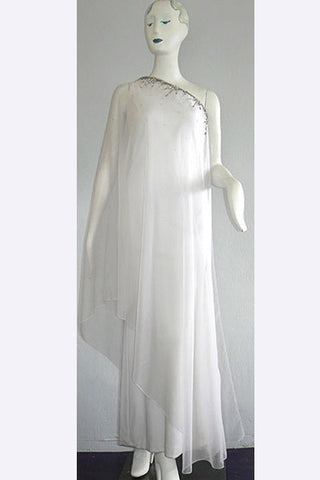 1960s Arnold Scaasi Attributed Beaded Goddess Gown